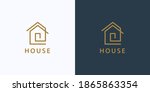 house logo. gold house symbol... | Shutterstock .eps vector #1865863354