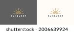abstract sun logo. gold hand... | Shutterstock .eps vector #2006639924