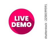 Live demo icon badge label icon design vector