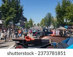 Small photo of Burnaby, CANADA - Jun 3 2023 : The view of Hats Off Day. Hats Off Day is Burnaby's biggest annual street festival (Burnaby Heights, Hastings Street)