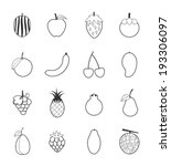 fruit icons set  | Shutterstock .eps vector #193306097