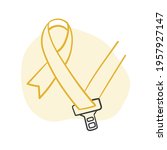 yellow may.  ribbon with seat... | Shutterstock .eps vector #1957927147