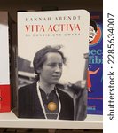 Small photo of Milan, Italy, 5 April 2023: on sale in a bookshop "The Human Condition", in Italian "Vita activa", by the German-born American political scientist, philosopher and historian Hannah Arendt.