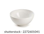 Bowl, Front View of Empty White Bowl for Food – HQ Macro Close-Up – Isolated on White Background
