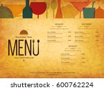 restaurant menu design. vector... | Shutterstock .eps vector #600762224