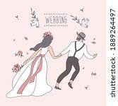 wedding. the bride and groom.... | Shutterstock .eps vector #1889264497