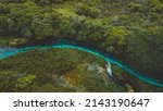 Small photo of over view of sucuri river - blue water of Bonito - Bonito, Mato grosso do Sul - river with blue crystalline water. Brazil