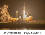 Heavy rocket lifts off from Launch pad at Kennedy Space Center Florida. Images Courtesy Of NASA