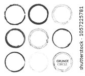 grunge circles set.vector... | Shutterstock .eps vector #1057225781