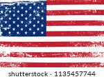 grunge usa flag.dirty american... | Shutterstock .eps vector #1135457744