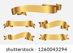 ribbon banner set.gold ribbons. | Shutterstock .eps vector #1260043294