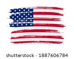 grunge brush stroke usa flag. | Shutterstock .eps vector #1887606784