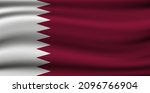 vector wavy flag of qatar. | Shutterstock .eps vector #2096766904