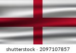 vector wavy flag of england. | Shutterstock .eps vector #2097107857
