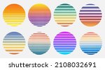 set of colorful retro sunset... | Shutterstock .eps vector #2108032691