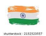 grunge india flag.brush stroke... | Shutterstock .eps vector #2152523557