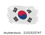grunge korea flag.brush stroke... | Shutterstock .eps vector #2152525747