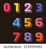 set of retro numbers with... | Shutterstock .eps vector #2154554401