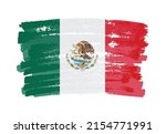 grunge mexico flag.brush stroke ... | Shutterstock .eps vector #2154771991