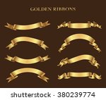 ribbon banner set.golden... | Shutterstock .eps vector #380239774