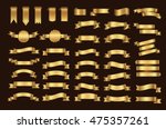 golden ribbon banner set.vector ... | Shutterstock .eps vector #475357261