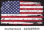 grunge american flag.vector... | Shutterstock .eps vector #664689844