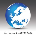 vector earth globe icon with... | Shutterstock .eps vector #672720604