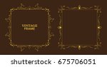 vintage golden frames.vector... | Shutterstock .eps vector #675706051