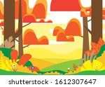 autumn flat background... | Shutterstock .eps vector #1612307647