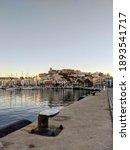 Small photo of Ibiza Town, Ibiza, Spain - January 12, 2021: City of Ibiza, Spain. Old area of Dalt Vila, Santa Maria Cathedral and marina. It is a very touristic area.