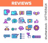 color reviews thin line icons... | Shutterstock .eps vector #1477455614
