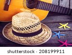 Acoustic Guitar Star Hat And...