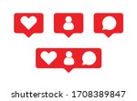 bubble like and comment icon ... | Shutterstock .eps vector #1708389847