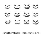 pumpkin face silhouettes icon... | Shutterstock .eps vector #2037548171