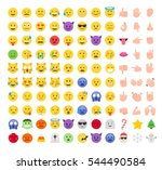 Abstract Funny Flat Style Emoji ...