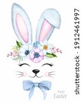 Easter Bunny Ears On White...