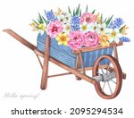 Garden Wheelbarrow  With Spring ...