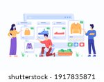 consumer view  choose and buy... | Shutterstock .eps vector #1917835871