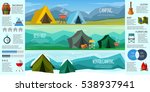  camping infographics. a set of ... | Shutterstock .eps vector #538937941