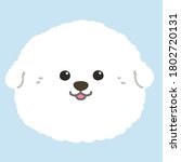 flat colored white bichon frise ... | Shutterstock .eps vector #1802720131