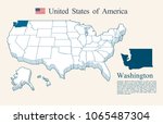 usa map vector  washington | Shutterstock .eps vector #1065487304