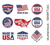 vector set of made in the usa... | Shutterstock .eps vector #584897161