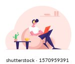 remote freelance work concept.... | Shutterstock .eps vector #1570959391