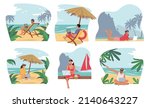 set freelancers male and female ... | Shutterstock .eps vector #2140643227