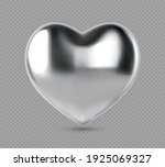 silver realistic heart. vector... | Shutterstock .eps vector #1925069327