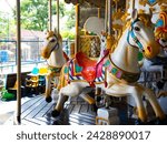 Carousel horses in the...