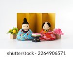 Cute figure of traditional Japanese Hina dolls
