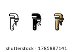 Pipe Wrench Icon. With Outline  ...