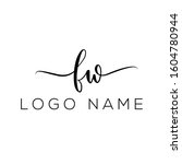 letter fw handwriting logo with ... | Shutterstock .eps vector #1604780944
