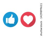 thumb up and heart icon on a... | Shutterstock .eps vector #1429899611